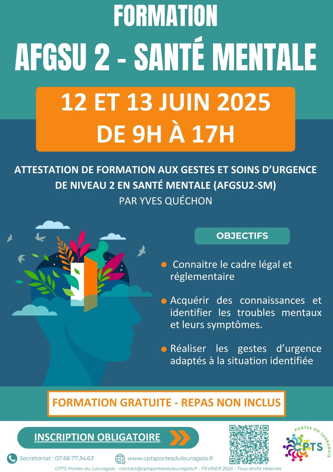 Affiche formation afgsu sante mentale