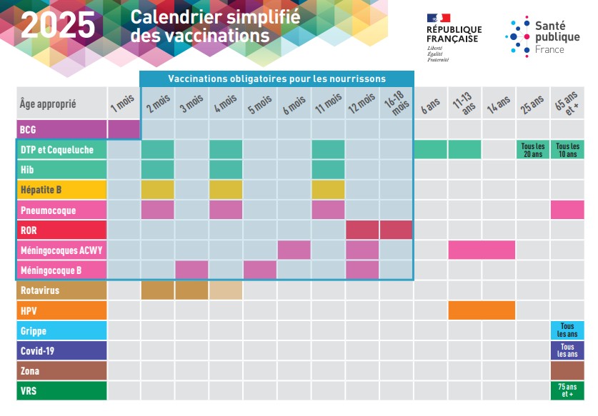 calendrier vaccinal 2025