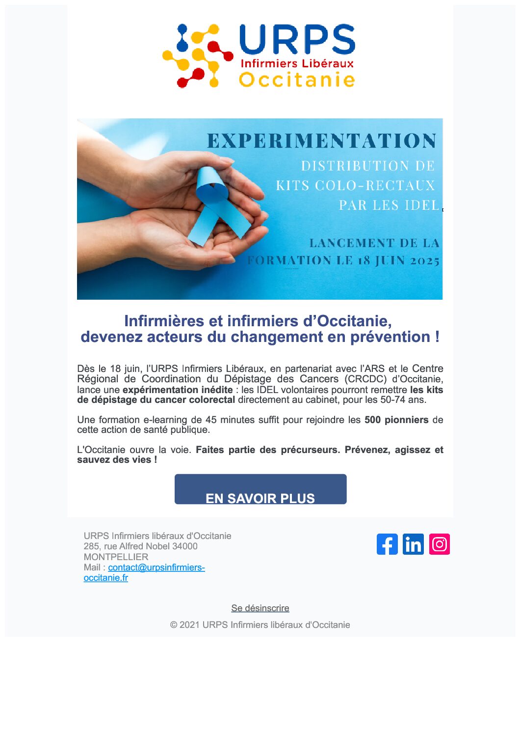 Lire la suite à propos de l’article distribution kit de dépistage cancer colorectal par les IDELS